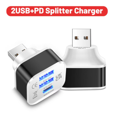 3 Ports USB-C Expander Ladegerät USB 3.0 Hub Splitter Adapter für Laptop PC
