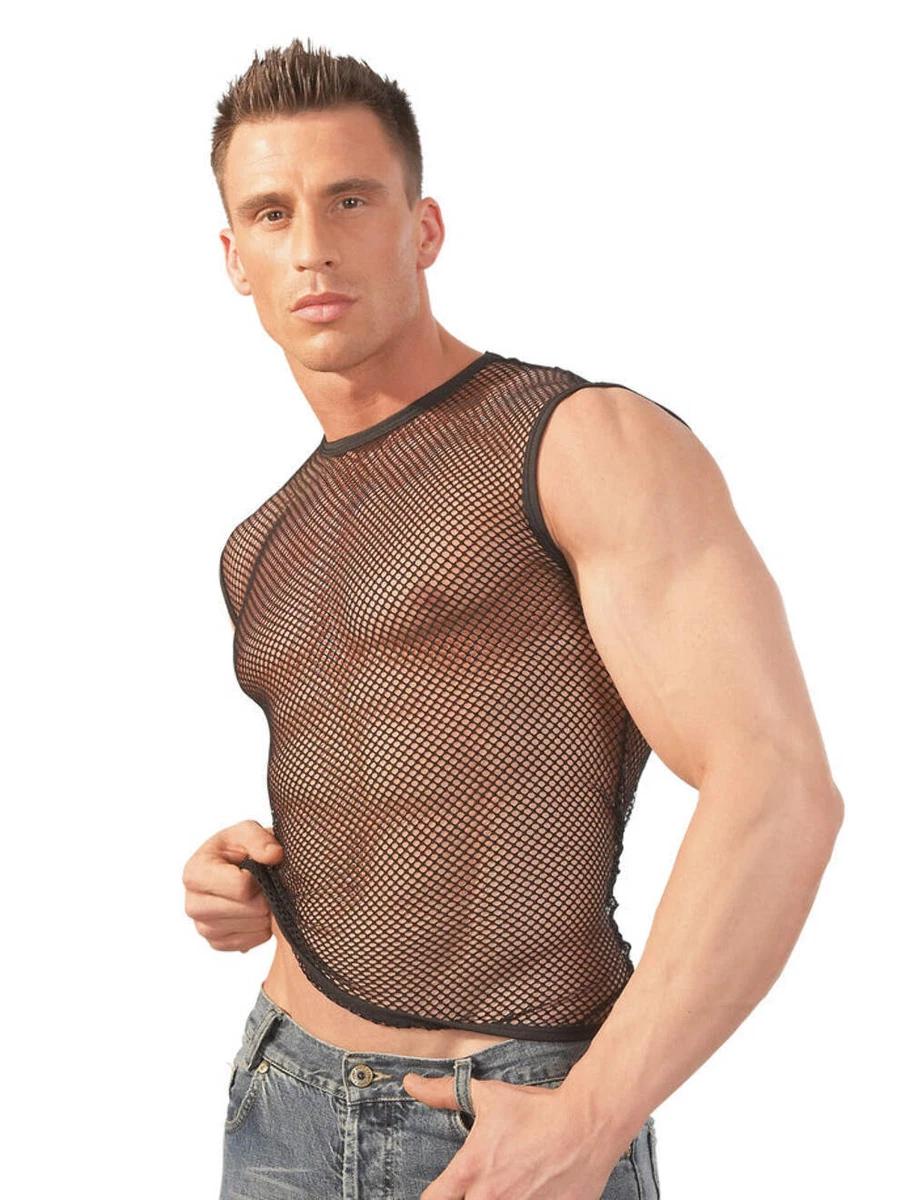 Camicia Sexy A Rete Da Uomo, In Rete Trasparente, A Maniche - 5