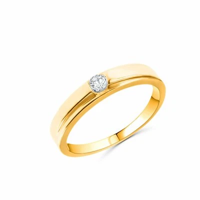 ANELLISSIMO Anello fede con pietra donna argento 925 placcato oro 18 carati