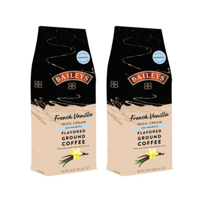 Bailey's French Vanilla Irish Cream, Flavored Ground Coffee, 10oz bag (Two-Pack)