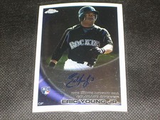 ERIC YOUNG JR ROOKIE STAR CERTIFIED AUTHENTIC SIGNED AUTOGRAPHED BASEBALL CARD