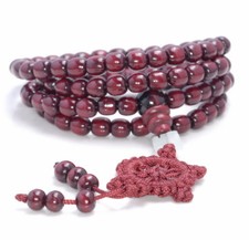 6X6MM RED SANDALWOOD BARREL DRUM LOOSE BEADS 25"