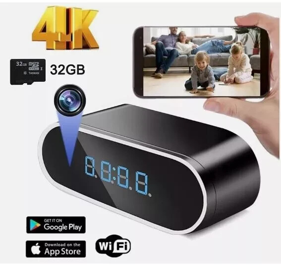 Telecamera Spia WIFI in Sveglia Digitale HD - Memoria 32GB Espandibile
