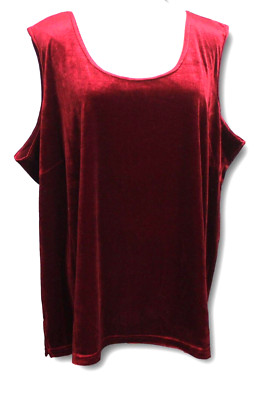 VICTOR COSTA (3X) Occasion Sleeveless Velvet Shell Burgundy