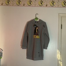 Jolie & Joy Gray Distressed Graphic Hoodie Sz. 10 Dress