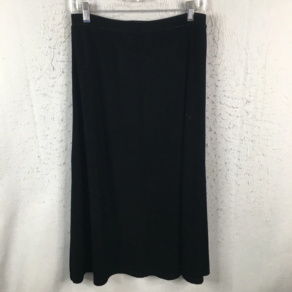 Koret Velvet Maxi Skirt Womens PM Petite Medium Black Pull On Stretch Event Y2K - Image 2 of 4