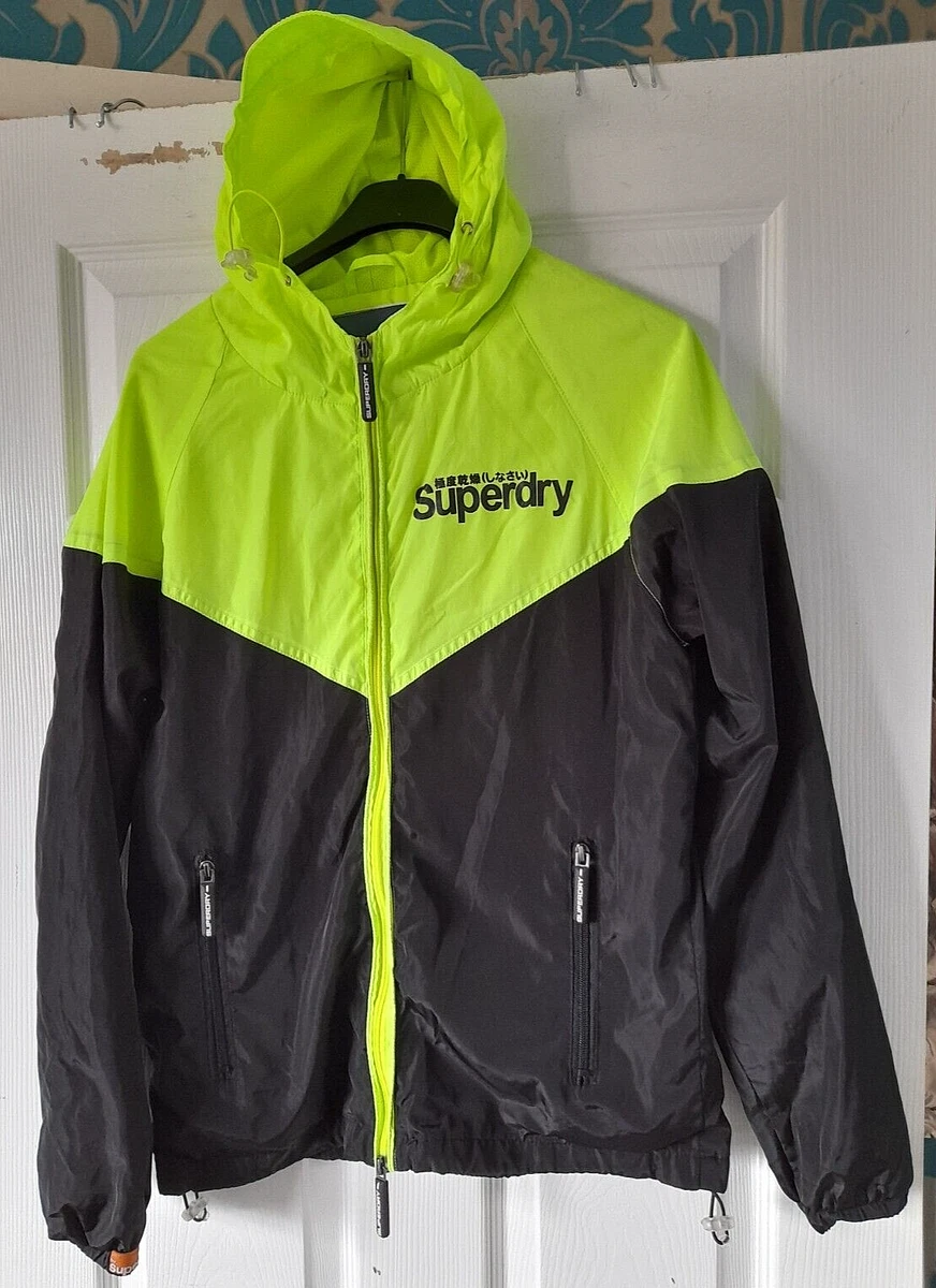 Kids SUPERDRY Green u0026 Black Designer Zip Hooded Jacket Size Medium | eBay