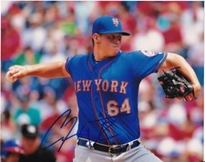 CHRIS FLEXEN  NEW YORK METS   ACTION SIGNED 8x10