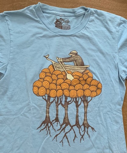 Threadless T Shirt. Blue Girly Medium Sailing The High Trees - Bild 2 von 3