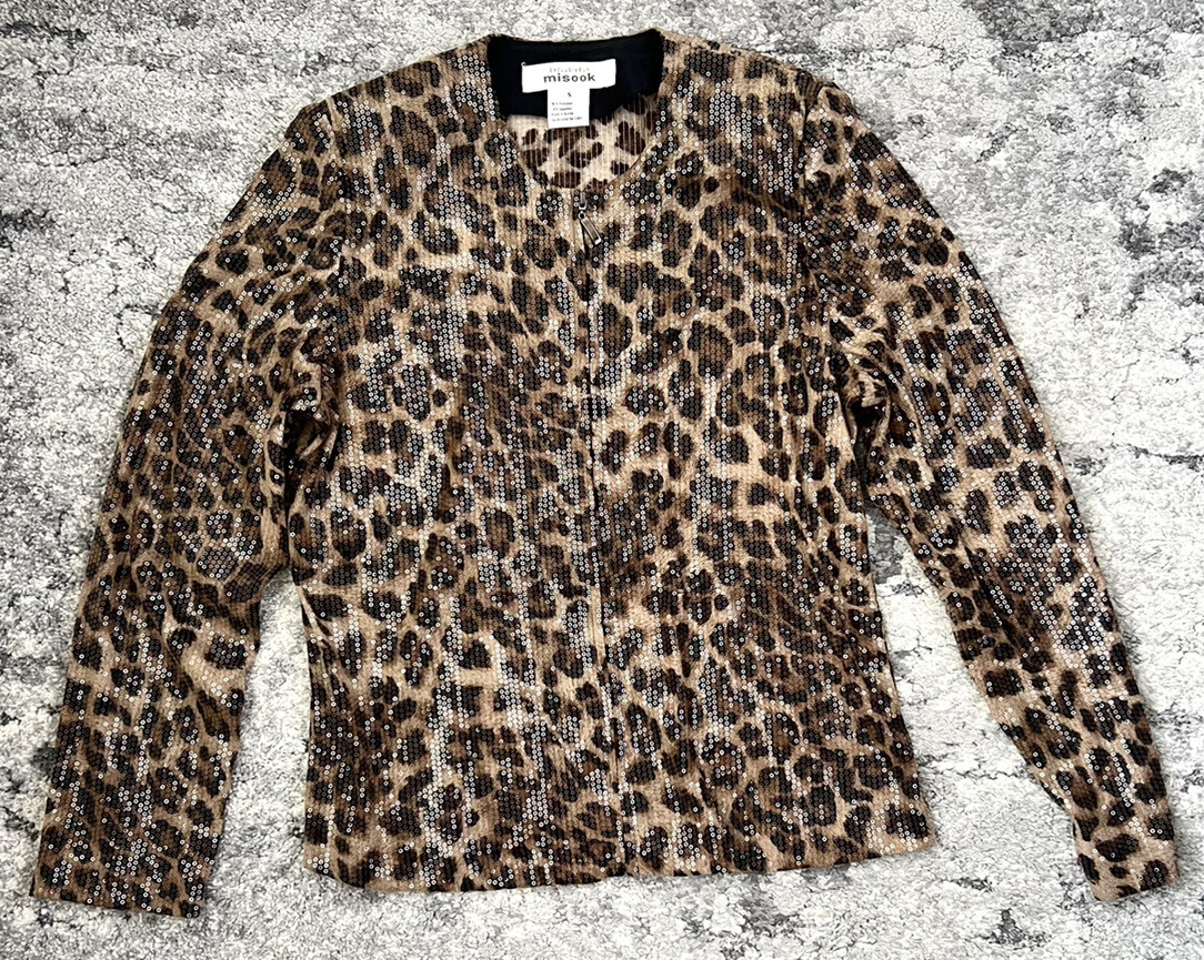 Exclusively Misook Leopard Print Clear Sequin Pai… - image 1