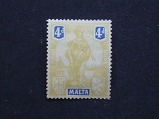 Malta,1922,Sg132,4d,yellow & bright blue,UMM,MNH