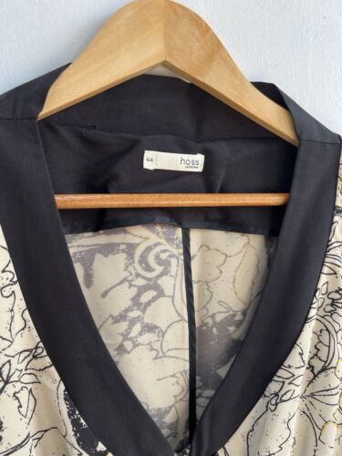 HOSS Intropia Cream Cotton Silk Zip Up Patterned Shift Dress Size 44 - Picture 4 of 9