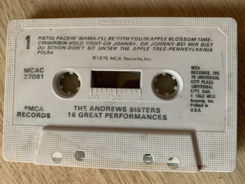 The Andrew Sisters 16 Great Performances Cassette Tape ~~~~~ PLAY TESTED - Picture 4 of 6