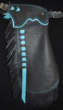 Custom Made Leather Kid's Chinks/Turquoise  Kid's Chaps/Made in USA