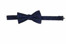 $50 Ryan Seacrest Distinction Mens Blue Adjustable Silk Paisley Pre Tied Bow Tie