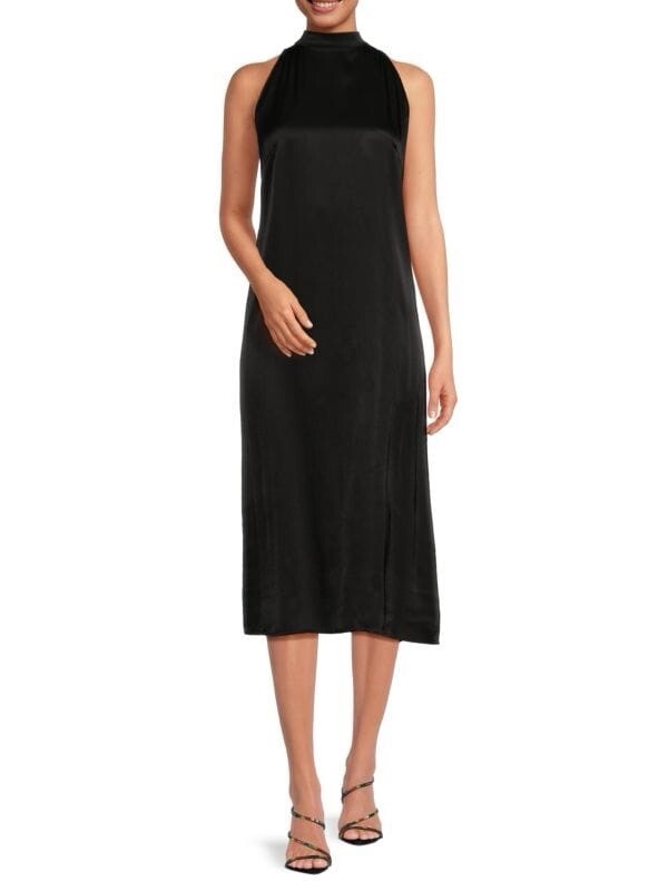 strapless open back dress Dianne Pencil Dress in Pink and Black – Glamour Bunny main image 1