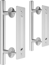 2PCS Heavy Duty 12IN Sliding Barn Door Handle Pull  Flush Hardware Set Large Ru