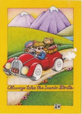 ALWAYS TAKE THE SCENIC ROUTE-Handcrafted Magnet-Using art by Mary Engelbreit   