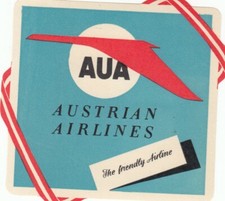 Poczta lotnicza-Vintage AUA - przyjazna linia lotnicza - (10,5 * 10 cm)