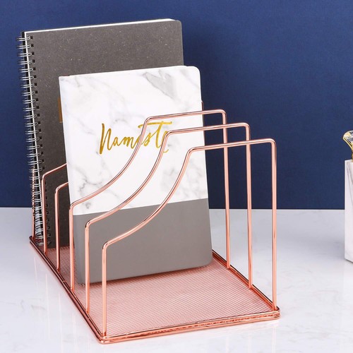 File Sorter Organizer 5 Section Magazine Holder Rack Desktop Wire Book Stand ... - Picture 3 of 6