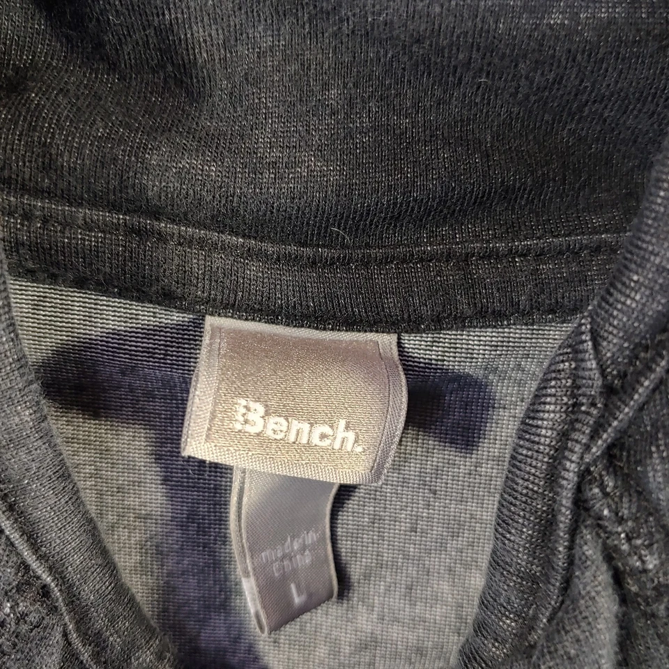 Bench 连帽衫男式大号套衫抽绳黑色棉混纺 — 第 2/4 张图片