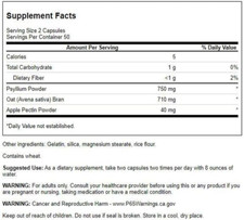 Tri-Fiber Complex - Digestive Health Supplement Made with Psyllium, Oat Bran,...