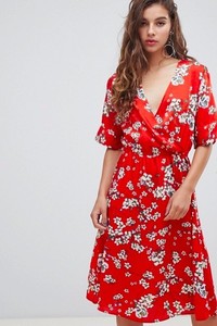 asos red silk dress