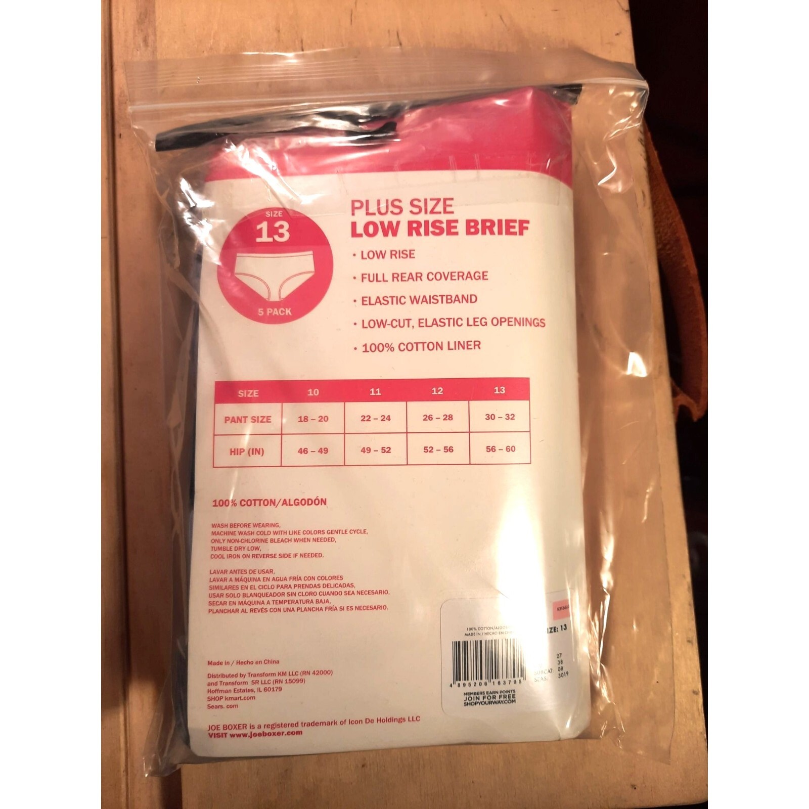 Womens Plus Size Joe Boxer Panties Low Rise Brief Cotton 5 pack panties Size 13 eBay