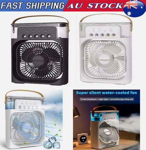 Portable Fan Air Conditioner Desk Ice Mini mist Air Cooler Quiet USB Water Cool - Picture 2 of 19
