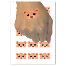 Peeking Bear Temporary Tattoo Water Resistant Fake Body Art Set