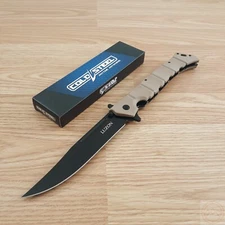 Cold Steel Large Luzon Folding Knife 6" 8Cr13MoV Steel Blade Tan GFN Handle