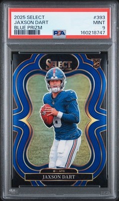 2025 PANINI SELECT BLUE PRIZM #393 JAXSON DART 28/99 PSA 9