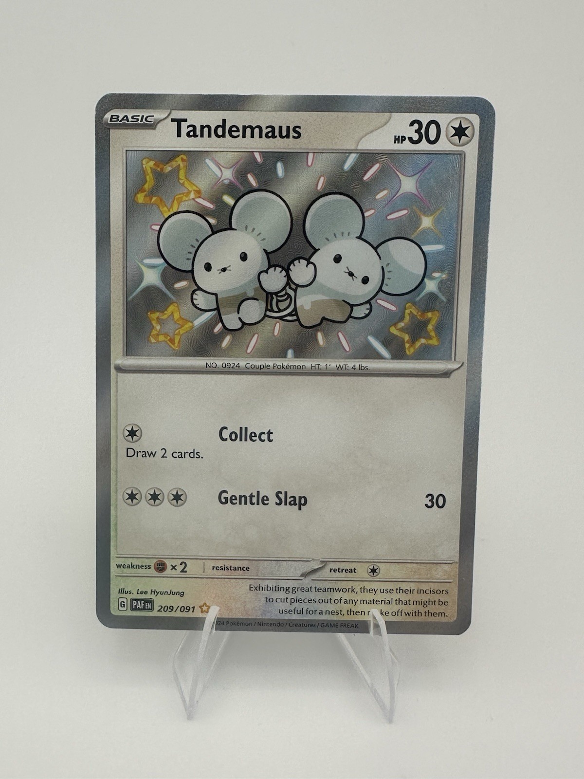 Tandemaus 209/091 Shiny Rare Paldean Fates Pokemon Holo.