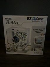 MARINA Betta EZ Care Aquarium Kit Betta Fish Tank 0.7 Gal WHITE .6 "Lx6 "Wx6 "H