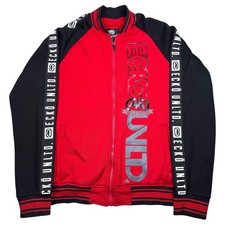 Vintage Y2K Ecko Unltd Red Track Jacket Warm Up Full Zip Rhino Sz S