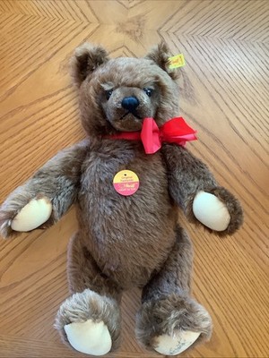 Vintage 16” Steiff Chocolate Teddy Bear 1980's Signed Dick Frantz