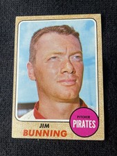 1968 Topps #215 Jim Bunning HOF. EX-EX-MT