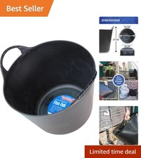 Lightweight 15L Black Flex Tub with Strong Handles - Multi-Use for Garden & Home