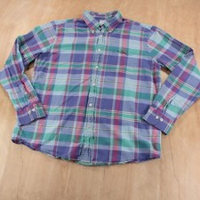 BROOKS BROTHERS 1818 India Madras plaid cotton shirt LARGE tag prep trad ivy