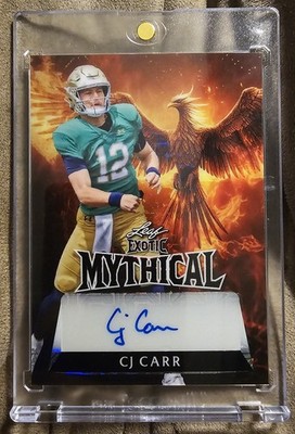 2025 Leaf Eclectic Signature Series CJ Carr Mythical Auto 1/1 Notre Dame Dragon 