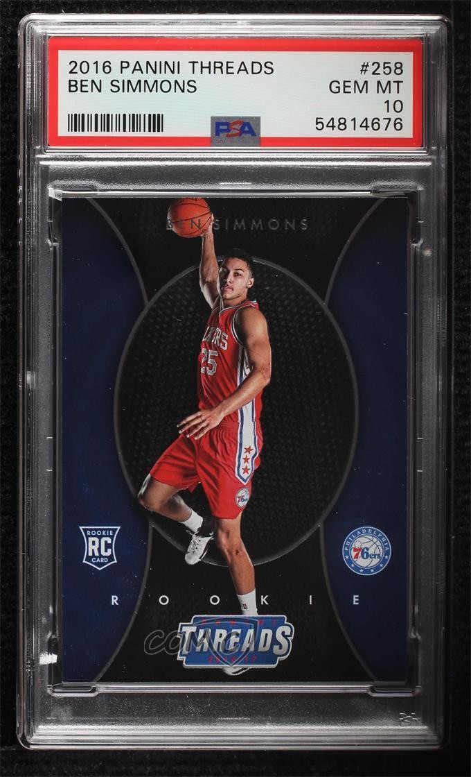2016-17 Panini Threads Micro Etch Rookies Ben Simmons #258 PSA 10 GEM MT f0v