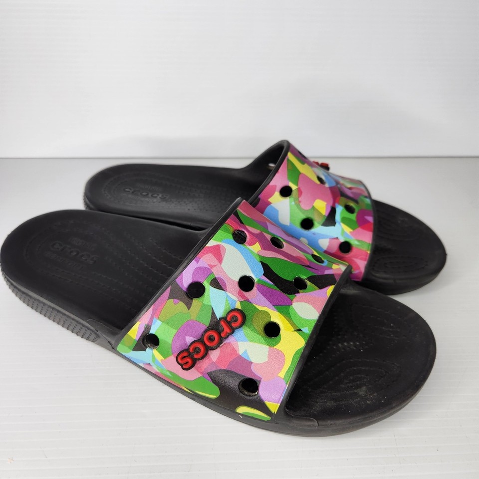 Crocs Mens 11 Classic Bubble Block Slide Sandal Multicolour Slides Sandals 