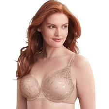 Bali Women's Beauty Lift No Show Support Underwire Bra 38C Paris Nude Lace NWT