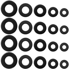 100 Pcs Black Washers, Faucet Washers Assorted Kit 304 Stainless Flat Washer...