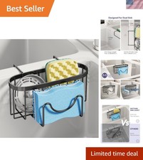 Sponge Holder for Kitchen Sink - Movable Kitchen Sink Caddy with M Shape Hook...