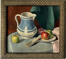 JAMES COUPER WRIGHT ANTIQUE MODERN ABSTRACT STILL LIFE OIL PAINTING VINTAGE 1963