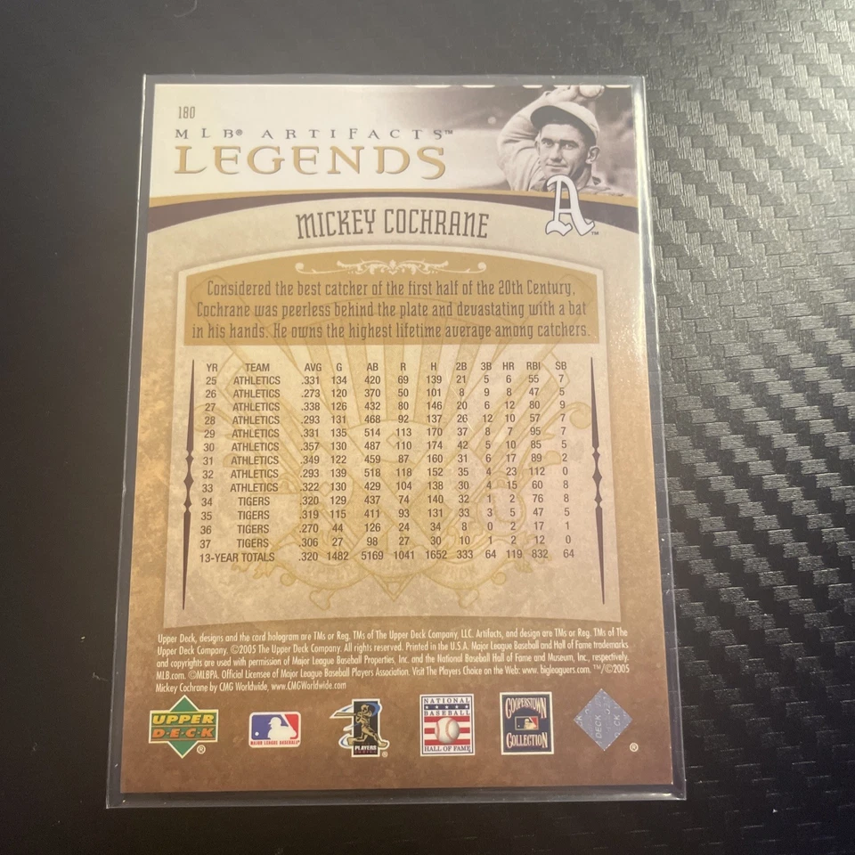 2005 Upper Deck Artifacts - Legends Mickey Cochrane #180 /1999 - Image 2 of 2
