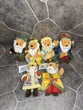 Lot 6 Disney Store Winnie the Pooh 8" Santa Suit Beard Christmas Bean Bag Plush