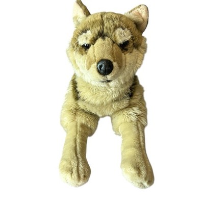Rare FAO Schwarz Wolf Brown Biege Husky Plush Stuffed Animal Toys R Us 27''