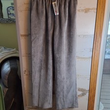 NWT Alfred Dunner Gray Corduroy Elastic Waist Slip On Womans Pants 10P